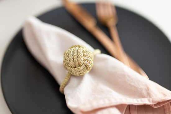 Nautical Corded Napkin Rings, Gold/Silver